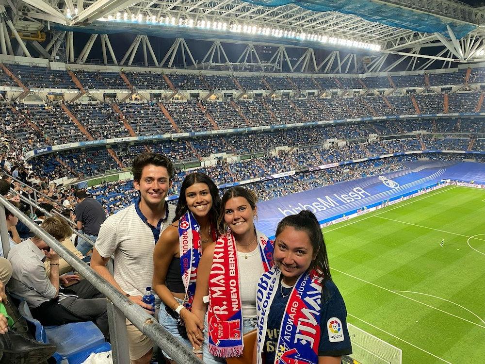 students at a soccer game